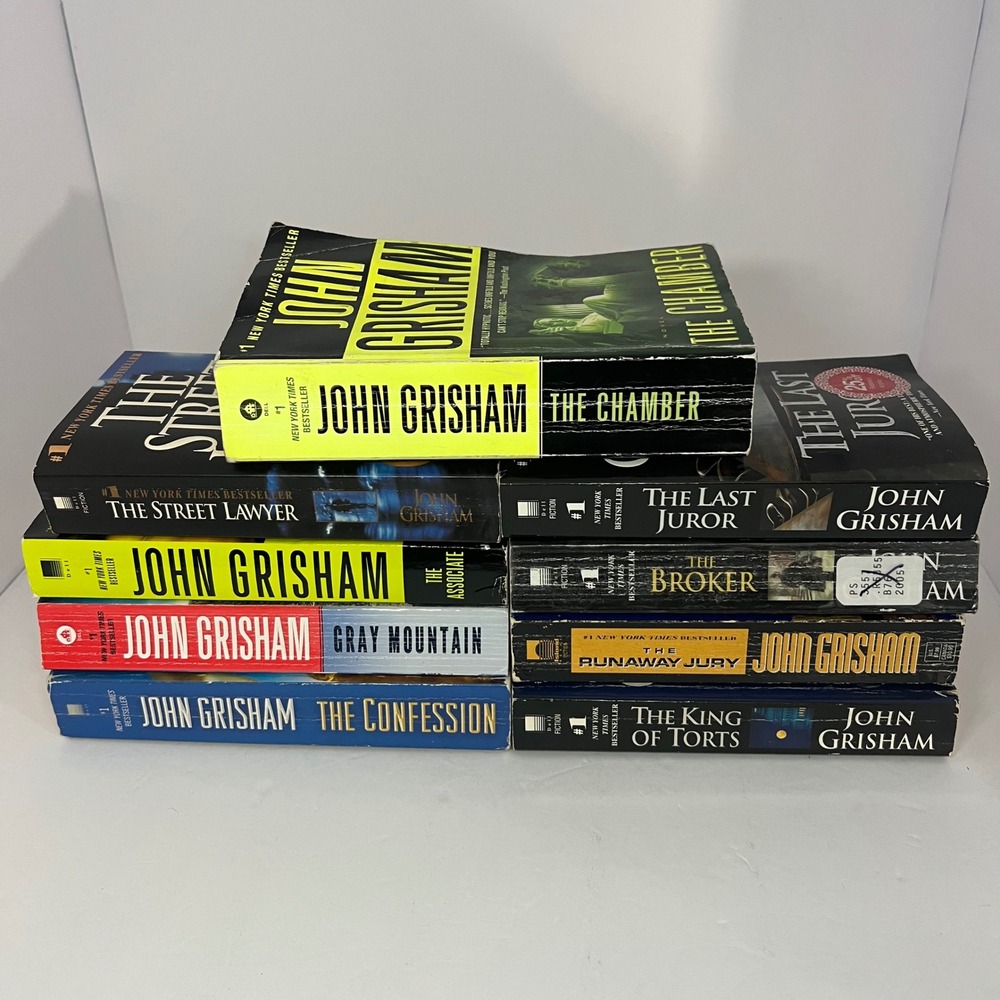 John Grisham Book Lot 9 Paperback Books Legal Thriller Collection Law Order